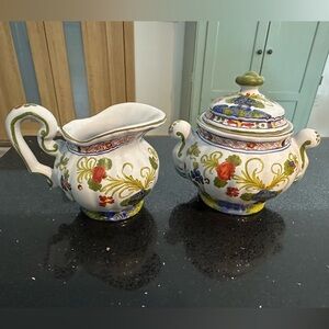 Antique sugar and creamer set made in Italy